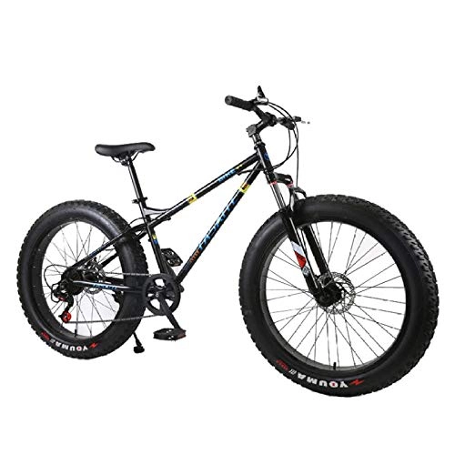 Fat Tyre Mountain Bike : U / A Fixed Gear Bike Mountain Bike Fat Tire Mountain Bike 24 / 26 Inch Atv Snowmobile-_Black_24_Speed