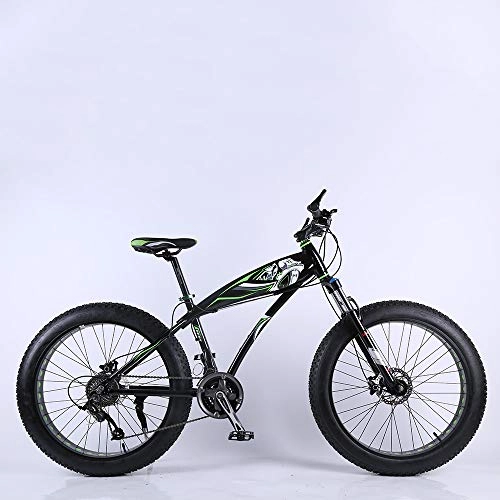 Fat Tyre Mountain Bike : VANYA Widened Tire Mountain Bike 26 Inch 30 Speed Aluminum Alloy Snowmobile Shock Absorption Disc Brakes Off-Road Bicycle, Black