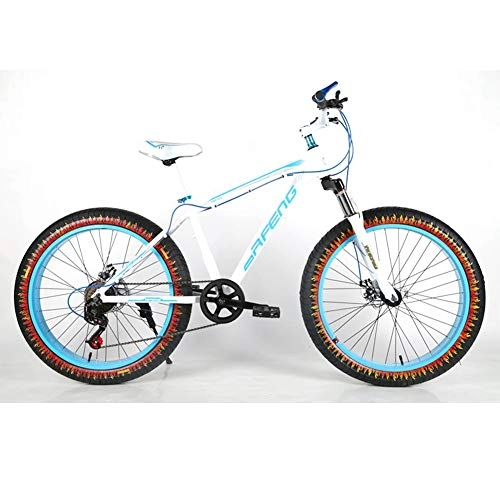 Fat Tyre Mountain Bike : Variable Speed Fat Bike Aluminum Alloy Outroad Mountain Bike, Snow Big Tires Mountain Bike Men And Women, Children's Bikes A Variety Of Colors Frame Disc Brake A -30 Speed -24 Inches