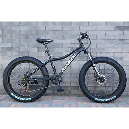 Fat Tyre Mountain Bike : VVBGTS Foldable MountainBike 26 Inch 4.0 Fat Tire Snowmobile, Variable Speed Mountain Bike, 7 / 21 / 24 / 27 / 30 Speed, for Men, Women, Students, Black, 30