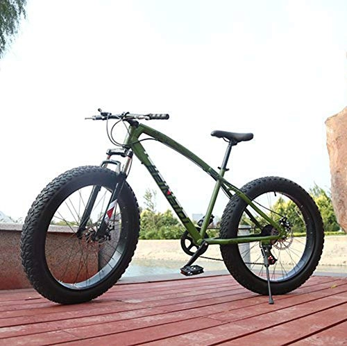 Fat Tyre Mountain Bike : WellingA Fat Tire Mens Mountain Bike, Mountain Bike, 26 Inch 7 / 24 / 27 Speed Bike, Men Women Student Variable Speed Bike, 009, 7stage Shift