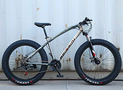 Fat Tyre Mountain Bike : WellingA Fat Tire Mens Mountain Bike, Mountain Bike, 26 Inch 7 / 24 / 27 Speed Bike, Men Women Student Variable Speed Bike, 011, 24stage Shift