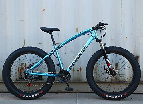 Fat Tyre Mountain Bike : WellingA Fat Tire Mens Mountain Bike, Mountain Bike, 26 Inch 7 / 24 / 27 Speed Bike, Men Women Student Variable Speed Bike, 012, 7stage Shift
