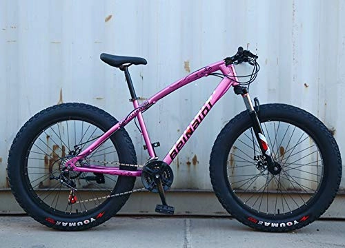 Fat Tyre Mountain Bike : WellingA Fat Tire Mens Mountain Bike, Mountain Bike, 26 Inch 7 / 24 / 27 Speed Bike, Men Women Student Variable Speed Bike, 013, 7stage Shift