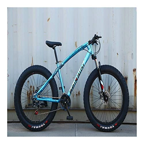 Fat Tyre Mountain Bike : without logo AFTWLKJ Road Bike Mountain Bike Fixed Gear Bike Snowmobile 4.0 Expanded Large Variable Speed Tire Fat Tire Auto Shock Absorption Mountain (Colore : A12, Numero di velocit : 24 Speed)