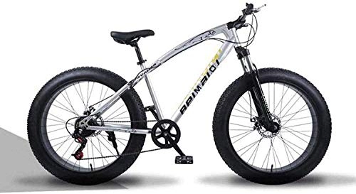 Fat Tyre Mountain Bike : WYJBD Mountain Bikes 26 Inch Fat Tire Hardtail Mountain Bike Dual Suspension Frame And Suspension Fork All Terrain Bicycle Men's And Women Adult 5-25 (Color : 21 Speed, Size : Black spoke)