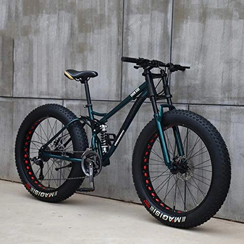 Fat Tyre Mountain Bike : WYX 7 / 21 / 24 / 27 Speed Snow Bike 24 / 26-Inch Fat Bicycle Mechanical Disc Brake Bicycle Speed Off Road Beach Mountain Bike Oil Spring Fork, e, 24"× 7speed