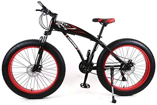 Fat Tyre Mountain Bike : Wyyggnb Mountain Bike, Mountain Bike, Folding Bike 24 Inch Mountain Bike Wide Tire Disc Shock Absorber Student Bicycle 21 Speed Gear For 145Cm-175Cm (Color : Red)