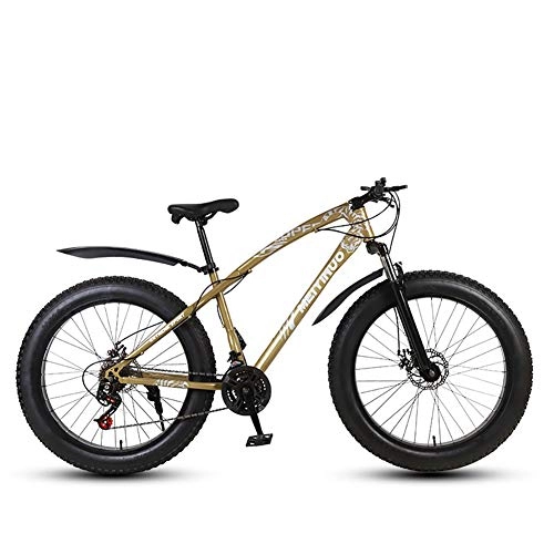 Fat Tyre Mountain Bike : XIAOFEI 26 Inch Double Disc Brake Wide Tire Off-Road Variable Speed Bicycle Adult Mountain Bike Fat Bikes, Adult Mates Hanging Out Together, A5, 26IN