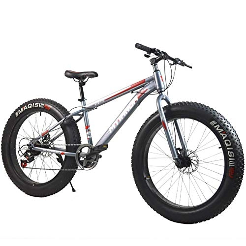Fat Tyre Mountain Bike : XIAOFEI 26 Inch Mountain Bike / Dual Disc Brake Variable Speed 4.0 Tire Aluminum Alloy Thickened Rim Snowmobile 7 Speed, Suitable For Adult Fat Man Woman Driving, White
