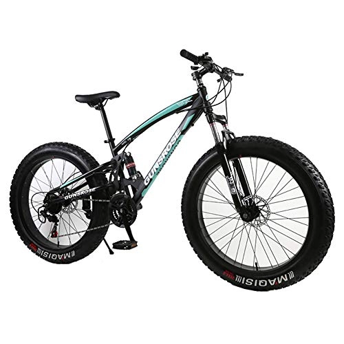 Fat Tyre Mountain Bike : XIAOFEI 4.0 Fat Bike Mountain Bike Double Disc Brake Beach Bicycle Snow Bike Light High Carbon Steel 24 / 26 Inch Mountain Bicycle, Adapt To Many Different Road Conditions, Bronze, 24