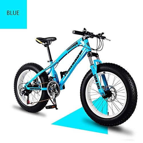 Fat Tyre Mountain Bike : XIAOFEI High Grade Style 'Snow Bike Cycle Fat Tyre, 26 / 24 Inch Double Disc Brake Mountain Snow Beach Fat Tire Variable Speed Bicycle, Bike Features Lasting Tyres, Blue, 26