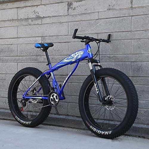 Fat Tyre Mountain Bike : XMB 26 inch off-road bicycles, fat tires high carbon steel suspension youth men and women mountain bikes, Adult Dual disc brake men and women mountain bikes with full suspension (21-speed)