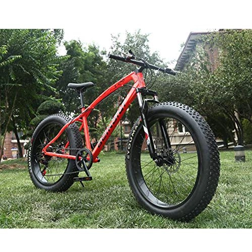 Fat Tyre Mountain Bike : XNEQ 26 Inch 4.0 Widened Large Tire Shift Fat Tire Bike, Mountain Beach Snowmobile, Shock Absorption Off-Road Bicycle, 7, 27Speed