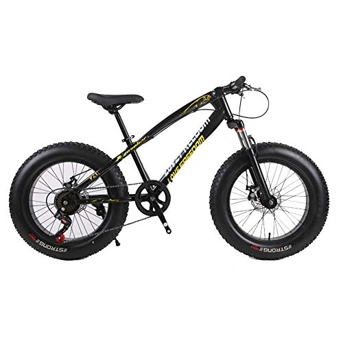 Fat Tyre Mountain Bike : XNEQ 26-Inch 7-Speed / 21-Speed Dual-Disc Brake Wide-Tire Off-Road Variable Speed Vehicle, Double Shock Absorber Bicycle, Snowmobile ATV, Black, 21Speed
