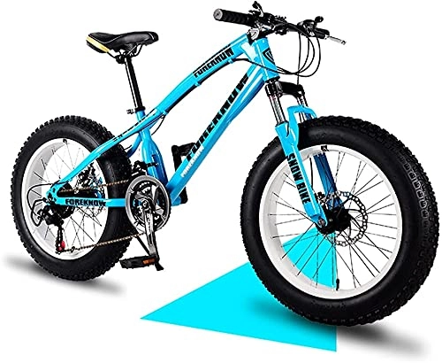 Fat Tyre Mountain Bike : XUERUIGANG 20" / 24" / 26" Adult Mountain Bikes, Fat Tire Mountain Bike, Dual Suspension Frame and Suspension Fork All Terrain Mountain Bike, 21 Speed Multiple Colors (Color : Blue, Size : 26")