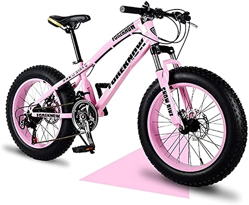 Fat Tyre Mountain Bike : XUERUIGANG 20" / 24" / 26" Adult Mountain Bikes, Fat Tire Mountain Bike, Dual Suspension Frame and Suspension Fork All Terrain Mountain Bike, 21 Speed Multiple Colors (Color : Pink, Size : 26")