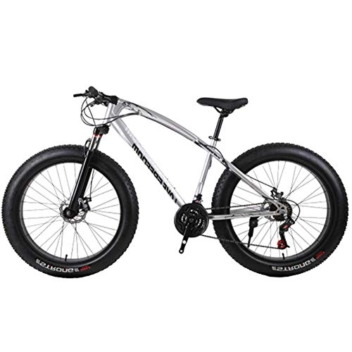 Fat Tyre Mountain Bike : YANGSANJIN Mountain Bikes, 26 Inch High Carbon Steel 24Speed, Dual Disc Brakes, 4.0-Inch Wide Tires Snow Bicycles for Men and Women Outdoor