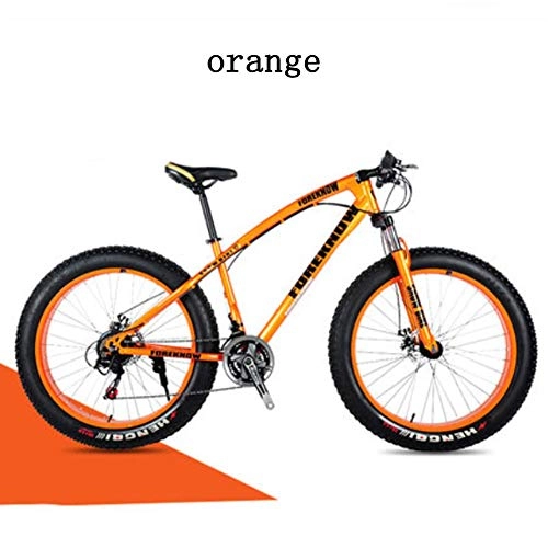 Fat Tyre Mountain Bike : YI KE Variable speed off-road beach snowmobile adult super wide tire mountain bike male and female student bicycle 24 inch