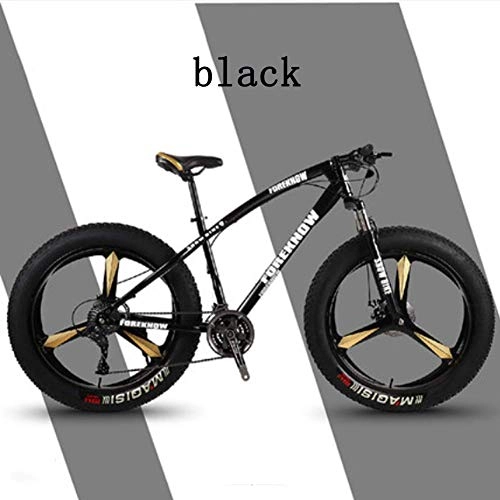 Fat Tyre Mountain Bike : YI KE Variable speed off-road beach snowmobile adult super wide tire mountain bike male and female student bicycle 26 inch