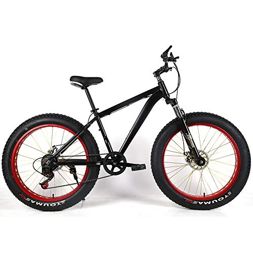 Fat Tyre Mountain Bike : YOUSR Dirtbike Mountain Bike Fork Suspension MTB Hardtail With Full Suspension Men's Bicycle & Women's Bicycle Black 26 inch 24 speed