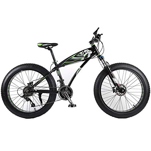 Fat Tyre Mountain Bike : YOUSR Mountain Bicycle Fat Bike Mountain Bicycles 26" Wheel Unisex's Black 26 inch 7 speed