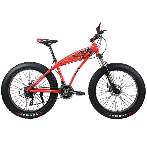 Fat Tyre Mountain Bike : YOUSR Mountain Bicycle Front And Rear Disc Brake Mens Bike Folding Unisex's Red 26 inch 27 speed