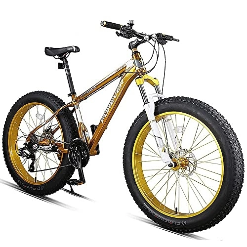 Fat Tyre Mountain Bike : YUEGOO Thick Wheel Mountain Bike, Speed Bicycle, Adult Fat Tire Mountain Trail Bike, High-Carbon Steel Frame and Dual Full Suspension Dual Disc Brake, Outdoor Cycling / D / 26Inch 27Speed