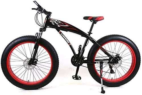 Fat Tyre Mountain Bike : YUHT Mountain Bike, Mens Mountain Bike 27 Speeds, 26 inch Fat Tire Road Bicycle Snow Bike Pedals with Disc Brakes and Suspension Fork Mountain bicycle