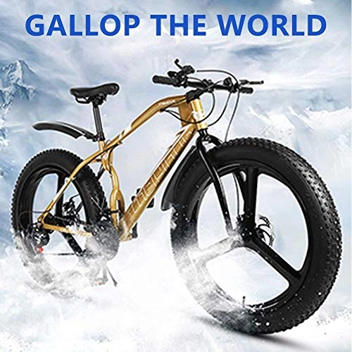 Fat Tyre Mountain Bike : YXYLD Fat Bike, 26-Inch Men's Mountain Bike With High-Carbon Steel Frame Design, Shock-Absorbing Front Fork, 4.0-Inch Snow Tires, Professional Shift Kit