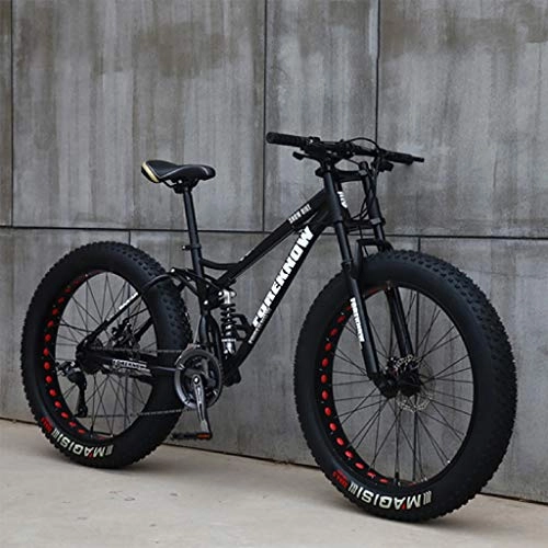 Fat Tyre Mountain Bike : ZBL Beach Snowmobile Fat Bike Variable Speed Bicycle Full Suspension MTB Mountain Bicycle