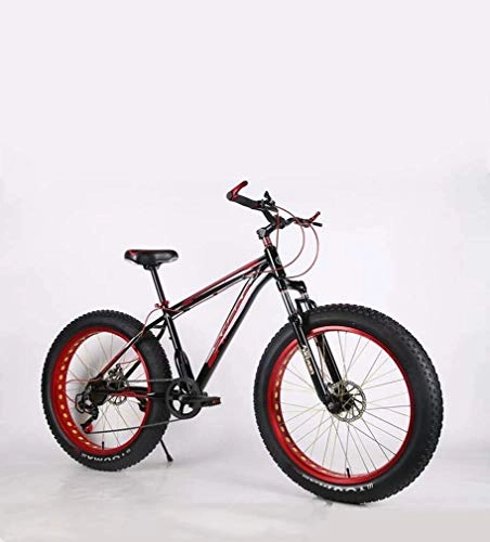 Fat Tyre Mountain Bike : ZTBXQ Fitness Sports Outdoors Upgraded Version Fat Tire Mens Mountain Bike Double Disc Brake / High-Carbon Steel Frame Cruiser Bikes 7 Speed Beach Snowmobile Bicycle 24-26 inch Wheels