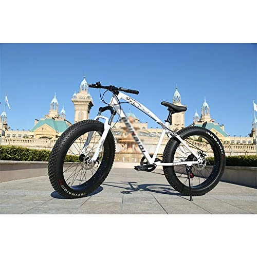 Fat Tyre Mountain Bike : ZZTHJSM Mountain Bicycle Men's Women's, 4.0 Widened Big Tire Foldable Bicycle Steel Frame, Variable Speed Fat Tire Car Damping City Bike, T, 26 inch 27 speed