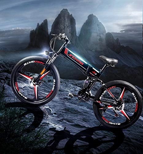 Folding Electric Mountain Bike : 2020 Upgraded Electric Mountain Bike, 350W 26'' Electric Bicycle with Removable 48V 13AH Lithium-Ion Battery for Adults, 21 Speed Shifter