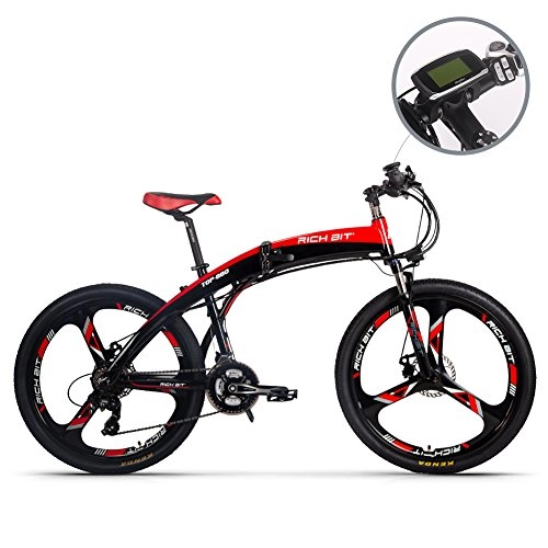 Folding Electric Mountain Bike : 26' Electric Bike, electric folding mountain bike, E-bike Citybike Commuter bike with 36V Removable Lithium Battery Charging, Electric bike Shimano 21 Speed Gear and three Working Modes (red)