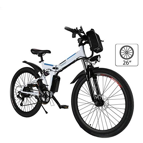 Folding Electric Mountain Bike : 26'' Electric Mountain Bike with Removable Large Capacity Lithium-Ion Battery (36V 250W), for Adults Electric Bike 21 Speed Gear And Three Working Modes