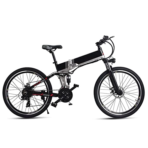 Folding Electric Mountain Bike : 26inch Foldable Electric Mountain Bike 500W High Speed 40km / H Fold Electric Bicycle 48V Lithium Battery Hidden Frame Off-Road (Color : 48V500W)