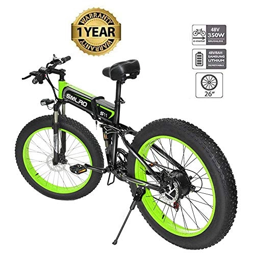 Folding Electric Mountain Bike : 500W Full Suspension Frame 26Inch Electric Mountain Bike (4Inch Fat Tire) Removable Large Capacity Lithium-Ion Battery (48V 10AH), 7 Speed Gear Three Working Modes, Adult Folding Bicycle Lightweight