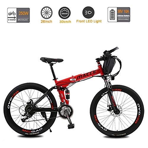 Folding Electric Mountain Bike : Acptxvh 26Inch Folding Electric Bike, Carbon Foldable E-Bike with Removable Large Capacity 36V 20Ah Lithium-Ion Battery City E-Bike, Lightweight Bicycle for Teens And Adults, Banner wheel, 10A