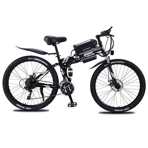 Folding Electric Mountain Bike : Adult Foldable Electric Bike 350W High Speed Motor, 10AH Removable 36V Ebike Battery, 21 Speed, 26'' Tire Electric Bike Folding E Bikes (Color : B)