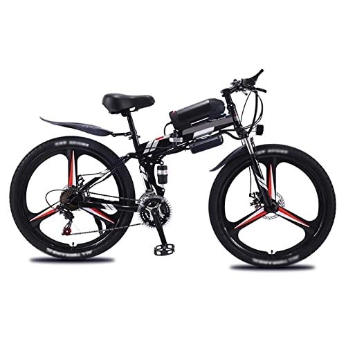 Folding Electric Mountain Bike : Adult Foldable Electric Bike 350W High Speed Motor, 10AH Removable 36V Ebike Battery, 21 Speed, 26'' Tire Electric Bike Folding E Bikes (Color : E)