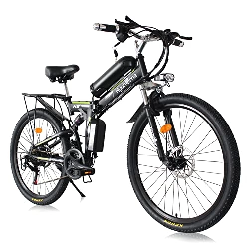 Folding Electric Mountain Bike : AKEZ Folding Electric Bikes for Adults, 26" Electric Mountain Bikes Bicycle, 249W E-Bikes for Men All Terrain with 48V Removable Lithium Battery for Commuting Outdoor Sport Cycling Travel