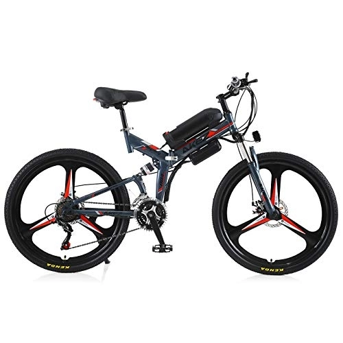 Folding Electric Mountain Bike : AKEZ Folding Electric Bikes for Adults, 26" Electric Mountain Bikes Bicycle, E-Bikes for Men All Terrain with 36V Removable Lithium Battery for Commuting Outdoor Sport Cycling Travel