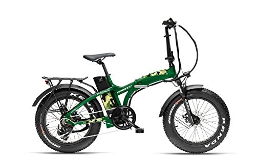 Folding Electric Mountain Bike : Armony Asso, Unisex Adult Electric Bike, Military Green, 20