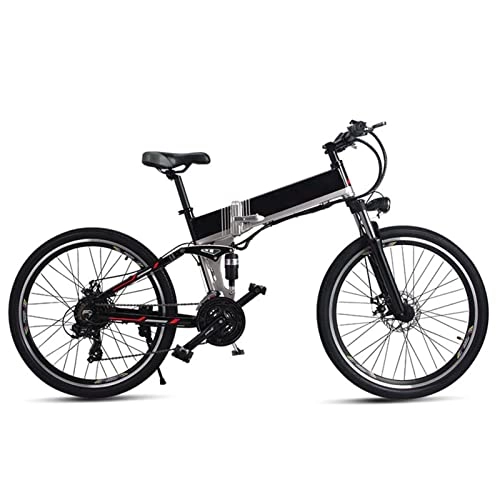 Folding Electric Mountain Bike : AWJ 26inch Foldable Electric Mountain Bike 500W High Speed 40km / H Fold Electric Bicycle 48V Lithium Battery Hidden Frame Off-Road Ebike