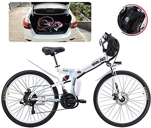 Folding Electric Mountain Bike : Bike, Adult Folding Electric Bikes Comfort Bicycles Hybrid Recumbent / Road Bikes 26 Inch Tires Mountain Electric Bike 500W Motor 21 Speeds Shift for City Commuting Outdoor Cycling Travel Work Out