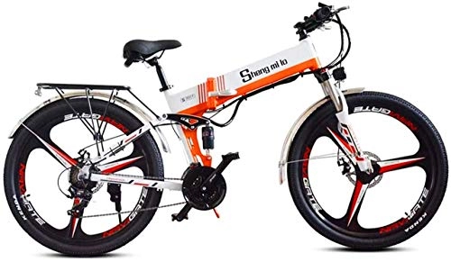 Folding Electric Mountain Bike : Bike, Fast Electric Bikes for Adults Electric Mountain Bike Foldable, 26 Inch Adult Electric Bicycle, Motor 350W, 48V 10.4Ah Rechargeable Lithium Battery, Seat Adjustable, Portable Folding Bicyc