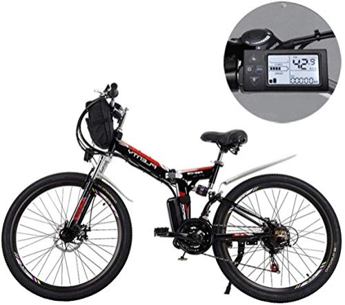 Folding Electric Mountain Bike : BMX 24 Inch Electric Mountain Bikes, Removable Lithium Battery Mountain Electric Folding Bicycle With Hanging Bag Three Riding Modes 6-20 (Color : A, Size : 18ah / 864Wh)