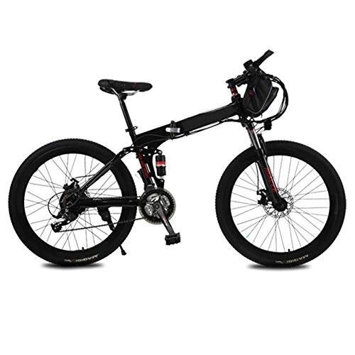 Folding Electric Mountain Bike : BXZ Upgraded Electric Mountain Bike, 250W 26'' Electric Bicycle with Removable 36V 12 Ah Lithium-Ion Battery, 21 Speed Shifter, with a Bag, Black