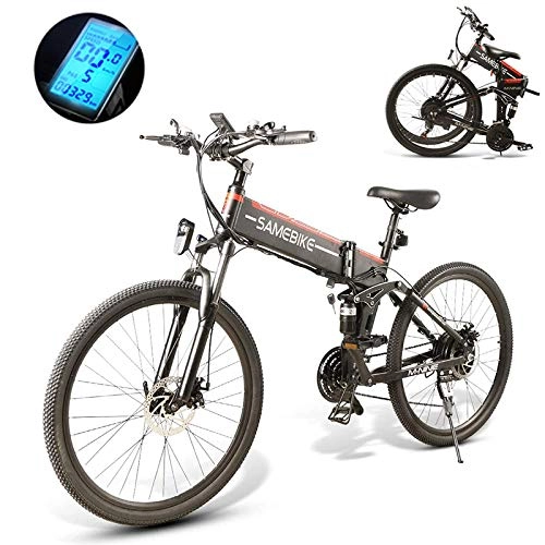 Folding Electric Mountain Bike : canoy Mountain Bikes Electric Bikes 26 Inch Mens Mountain E-Bike With LCD Display Folding Booster Bicycles